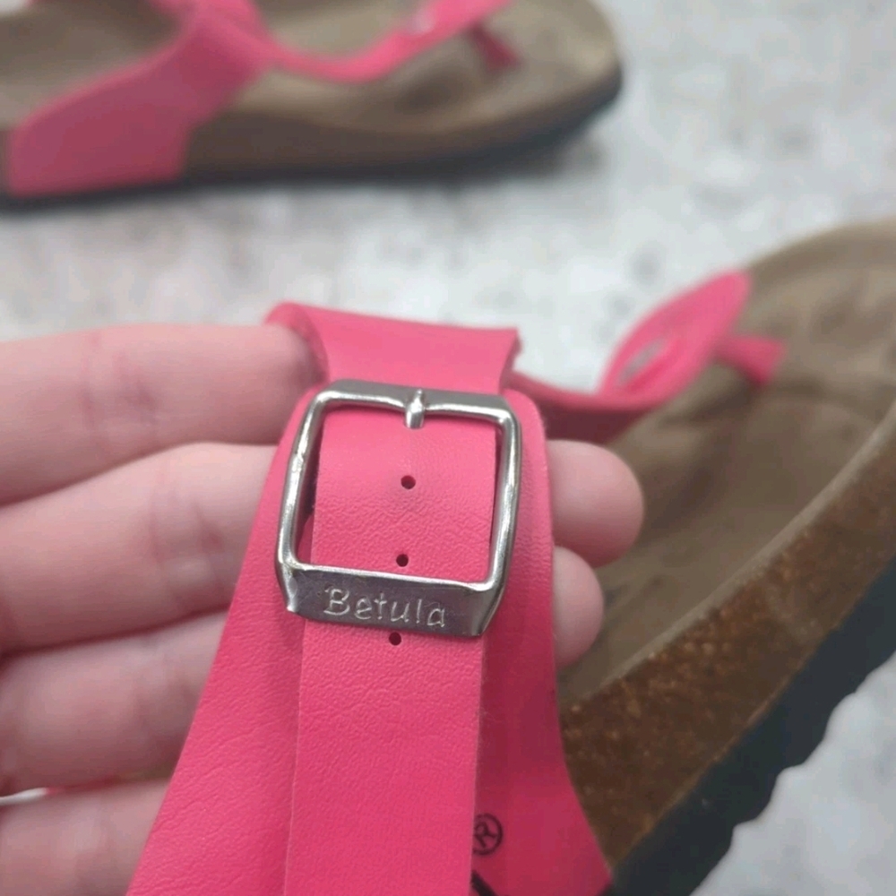 Women's Pink Betula By Birkenstock 40 U.S.9 Thong Flipflop Sandals Resort Summer - Picture 5 of 14